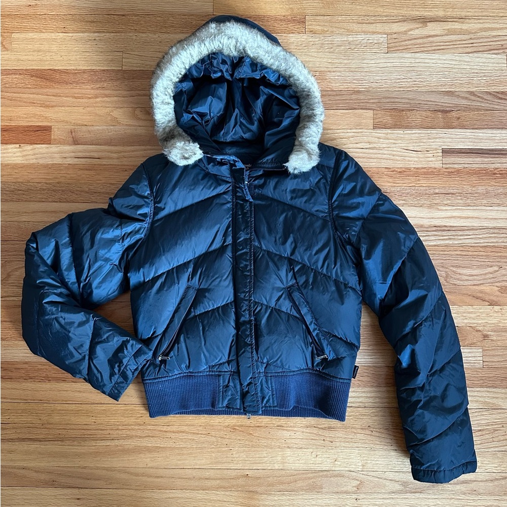 Vintage Abercrombie blue down puffer winter jacket